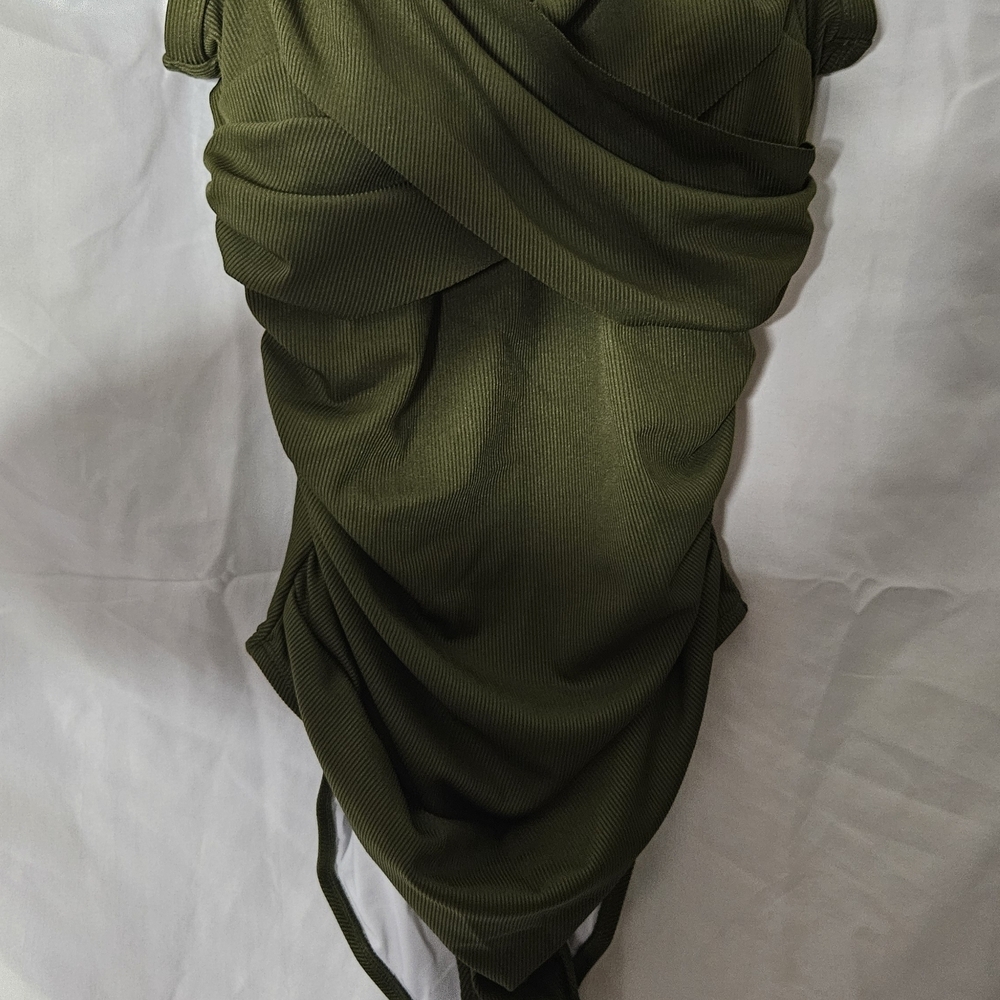 Cupshe Strapless Olive Dress